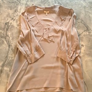 Joie Silk top with ruffle neck detail 3/4 sleeve